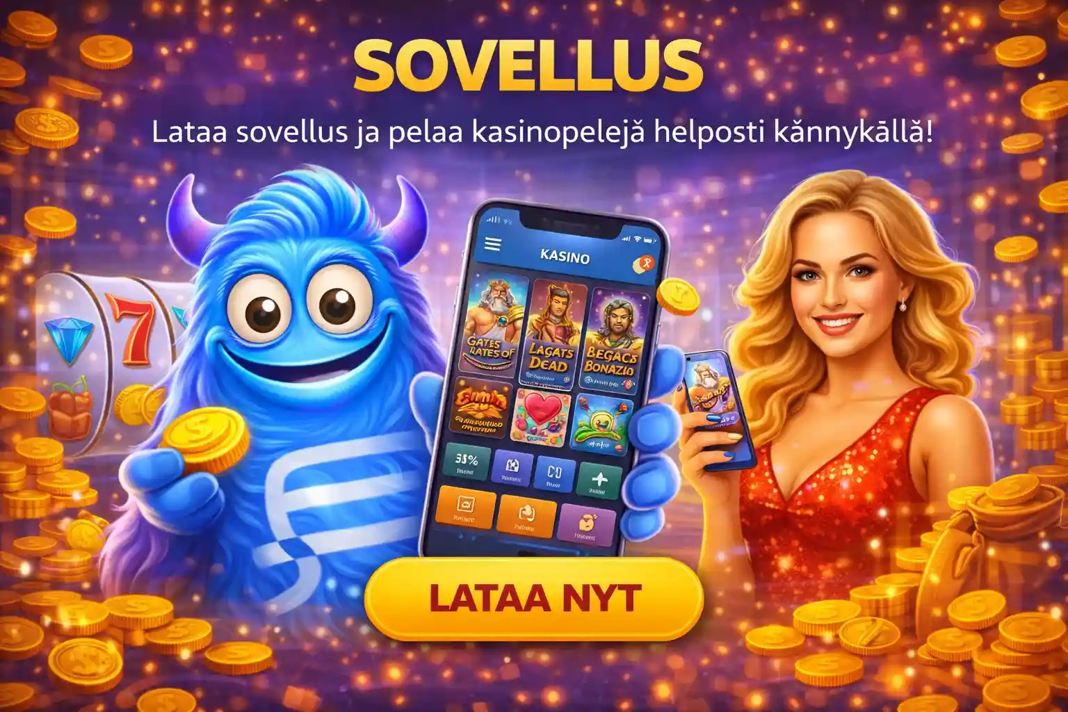 Nettikasinon mobiilisovellus älypuhelimella pelaamiseen